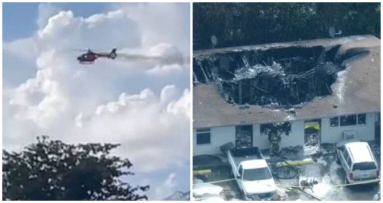Helicóptero se desploma en Florida, deja 4 heridos