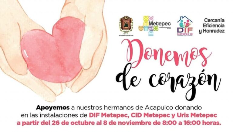 Ayuntamiento de Metepec se solidariza con Acapulco