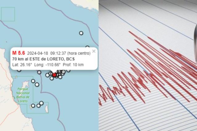 Se registra sismo de magnitud 5.6 en Baja California