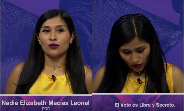 Candidata del PRD por el distrito 20 se queda callada en pleno debate