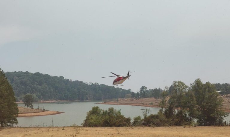 Combaten Probosque y “Relámpagos” incendio forestal en la Sierra de Nanchititla, en Luvianos