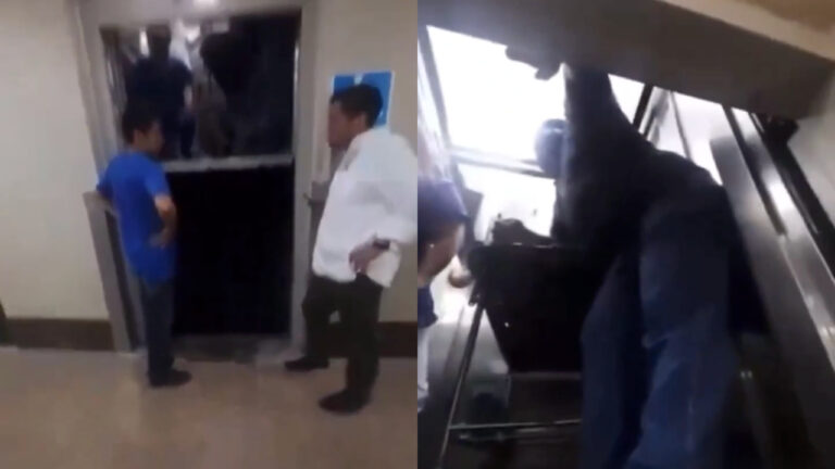 ¡Otra vez!, elevador de IMSS en Veracruz deja atrapadas a tres personas (video)