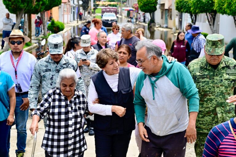 Gobernadora Delfina Gómez refuerza apoyo a Chalco: supervisa obras de drenaje y despliegue de brigadas