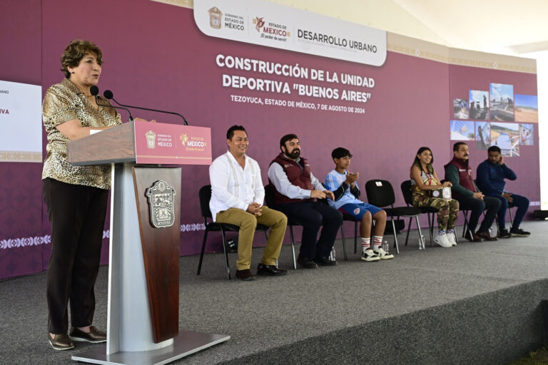 Con inversión de 21 millones de pesos, arranca Gobernadora Delfina Gómez Álvarez la construcción de Unidad Deportiva en Tezoyuca