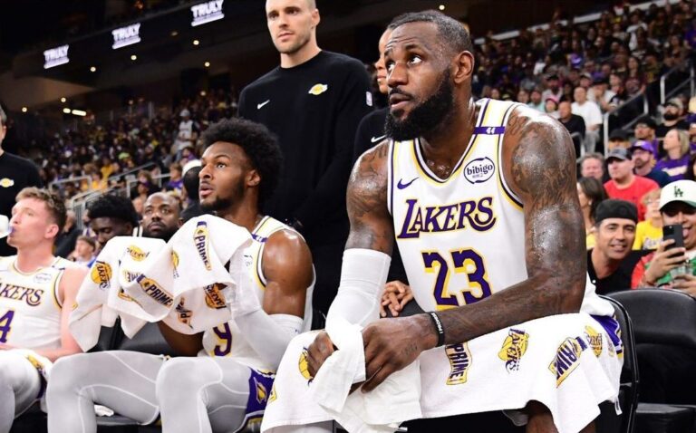 LeBron y Bronny James, primera dupla de padre e hijo en la NBA con los Lakers
