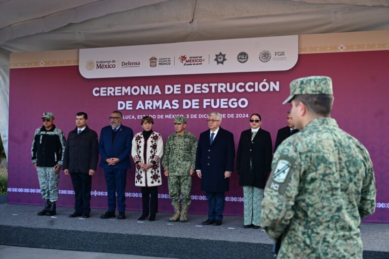 Gobernadora Delfina Gómez refuerza la seguridad con Destrucción de Armas Incautadas