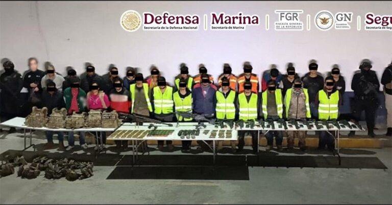 Decomisan arsenal y detienen a 27 Personas en operativo en Nuevo León