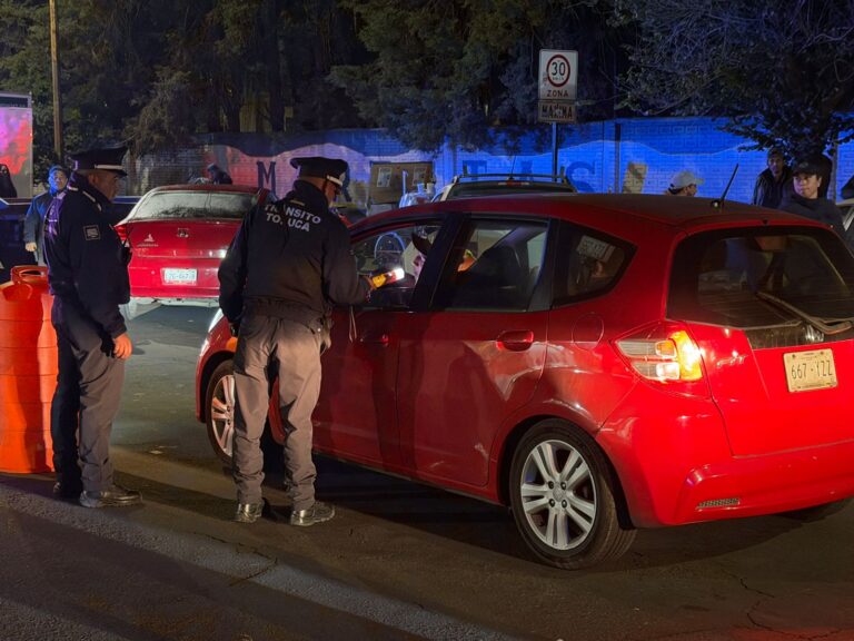 Operativo Conduce sin Alcohol en Toluca deja 46 remitidos ante el Juez Cívico en tres días