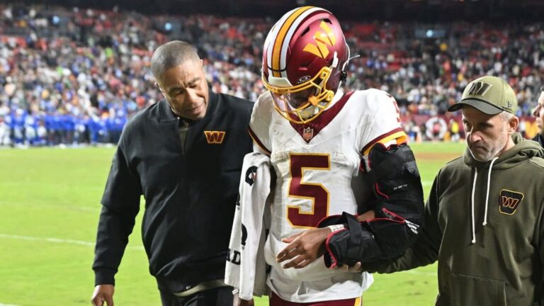 Jayden Daniels sufre brutal fractura de codo y se despide de la temporada NFL