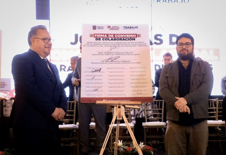 Convenio laboral fortalece conciliación en 25 municipios del Edomex