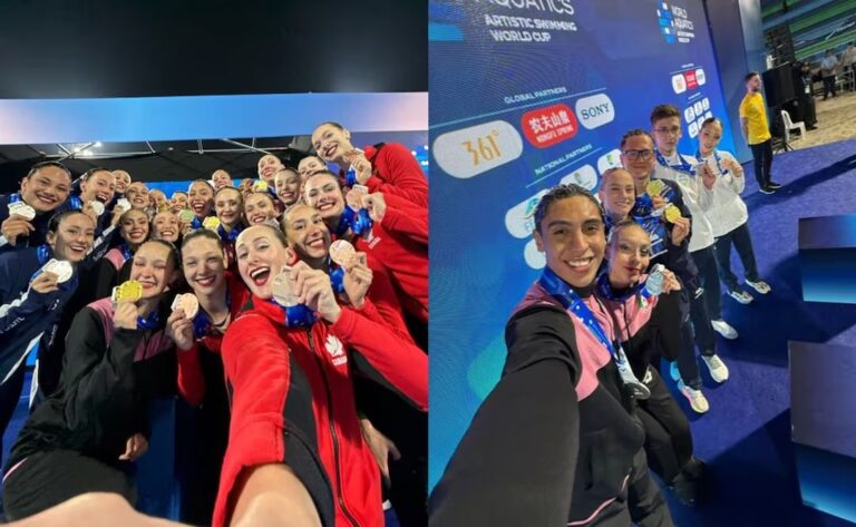 México gana oro histórico en Copa del Mundo de natación artística Medellín